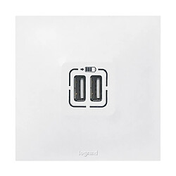 Legrand Double chargeur USB Type-A 2,4A 12W Neptune - blanc