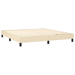 Acheter vidaXL Sommier à lattes de lit avec matelas LED Crème 180x200 cm Tissu