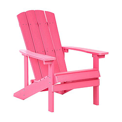 Beliani Chaise de jardin Bois d'ingénierie Rose ADIRONDACK