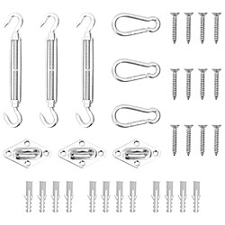 vidaXL Jeu d'accessoires de voile d'ombrage 9 pcs Acier inoxydable 