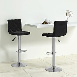 vidaXL Tabourets de bar lot de 2 noir velours 