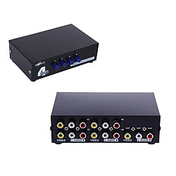 Kalea-Informatique Switch AUDIO Stereo + VIDEO Composite - 4 Ports Aiguille une entrée vers 4 sorties ou 4 entrées vers une sortie