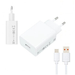 PHONECARE Kit Chargeur Turbo Fast Charge 33W 3A USB + Câble de Charge Turbo Fast Charge 5A Type-C 1M - Xiaomi