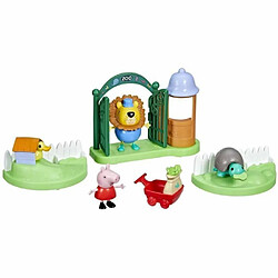 Disney Peppa Pig, coffret Peppa va au zoo, 2 figurines de 7,5 cm et 6 accessoires thématiques, jouet préscolaire pour enfants, des 3 ans