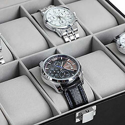 Acheter SONGMICS Boîte à Montres, Présentoir à Montres, Coffre à Montres, 10 Compartiments, Vitre en Verre, Velours intérieur, Coussins Amovibles, Fermoir en métal, PU, Noir JWB010BK