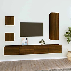 Maison Chic Ensemble de meubles TV 5 pcs | Banc TV Moderne pour salon | Meuble de Rangement - Chêne marron Bois d'ingénierie -MN73477