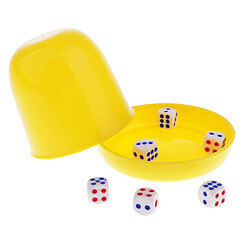 Acheter jeu de devinettes de ktv jeu réglé shaker de dés avec 6pcs dés numériques - jaune