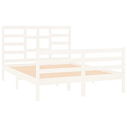 Acheter Maison Chic Lit Moderne Chambre - Cadre/structure de lit pour adulte Blanc Bois massif 120x190 cm Petit Double -MN95609