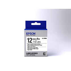 Epson LK-4WBB - Papier Mat - Noir sur Blanc - 12mmx9m