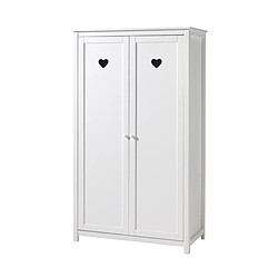 Mes Armoire 2 portes 110x57x190,5 cm en pin blanc - AMORENA 