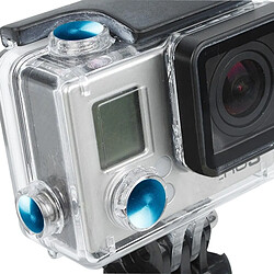 Wewoo Pour GoPro Hero 3+ Bleu Jeu de 3 boutons en aluminium anodisé couleur PCS 