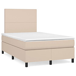 Maison Chic Lit adulte- Ensemble lit + matelas,Sommier à lattes de lit matelas cappuccino 120x190cm similicuir -GKD31089