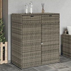 vidaXL Armoire de rangement de jardin gris 105x55x113cm résine tressée