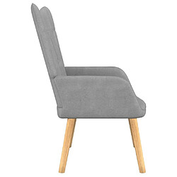 Acheter Maison Chic Chaise de relaxation | Fauteuil relax avec tabouret Gris clair Tissu -GKD91278