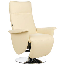 Beliani Fauteuil Cuir PU Crème PRIME