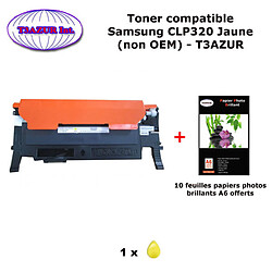 Toner générique CLP-320 Y pour Samsung CLX 3180 3185 3185FN 3185FW 3185N Jaune imprimante+ 10f A6 brillantes -T3AZUR 