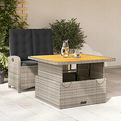 Maison Chic Ensemble à manger d'extérieur 2 pcs avec coussins,Salon de jardin,Mobilier de jardin gris rotin -GKD525814