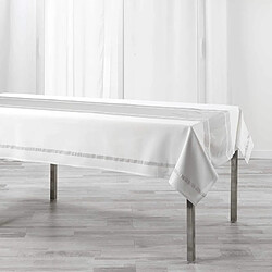 Douceur D'Interieur Nappe coton unie et Lurex Elegancia - Argenté - 140 x 240 cm