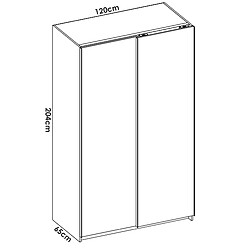 Avis Pegane Tête de lit + 2 tables de chevet avec 2 tiroirs + commode haute avec 5 tiroirs + armoire coloris chêne naturel , blanc