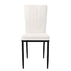 ML-Design Lot de 8 chaises salle à manger en velours doux blanc avec dossier ergonomique