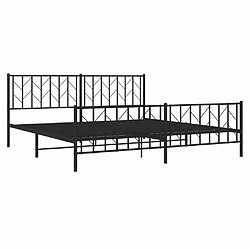 Acheter Maison Chic Cadre/structure de lit métal et tête de lit + pied de lit pour adulte - Lit Moderne Chambre noir 193x203 cm -MN32645