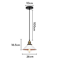 Acheter Stoex Lampes À Suspension Rétro Vintage Lustre 260Mm E27 (Blanc) Plafonnier Industriel Abat-Jour en Métal Pour Loft Restaurant Café Bar