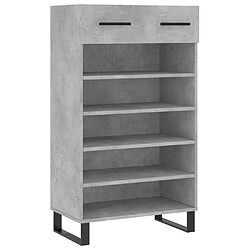 Maison Chic Armoire à Chaussures Gris béton,Meuble de Rangement à Chaussures 60x35x105 cm bois d'ingénierie -MN73710