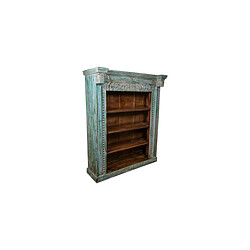 Librairie Romimex Marron Turquoise Bois de manguier 148 x 180 x 52 cm 