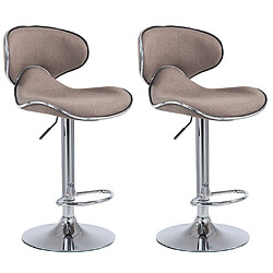 Non Lot de 2 tabourets de bar Las Vegas V2 tissu chrome