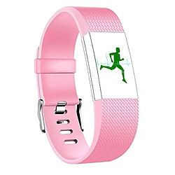 Wewoo Bracelet pour montre connectée Dragonne sport ajustable carrée FITBIT Charge 2 rose 