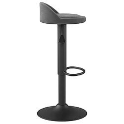 Avis vidaXL Tabouret de bar Gris foncé Velours