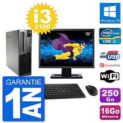 PC Lenovo M91p SFF Ecran 19" Intel i3-2100 RAM 16Go Disque 250Go Windows 10 Wifi - Occasion