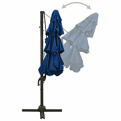 Maison Chic Parasol Jardin | Parasol à 4 niveaux avec mat en aluminium Bleu azuré 3x3 m - GKD92984 pas cher