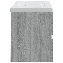 Avis vidaXL Meuble lavabo avec bassin intégré Sonoma gris Bois d'ingénierie