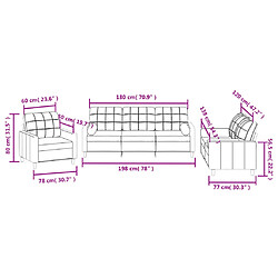 Acheter vidaXL Ensemble de canapés 3 pcs avec coussins crème tissu