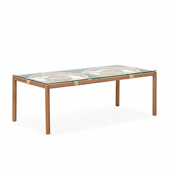 Table Basse Thai Natura Rotin bois de teck 100 x 35 x 50 cm 