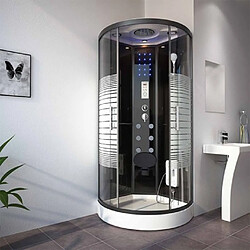 Cabine de douche Hammam 80 x 80 x 220 cm noir Desineo