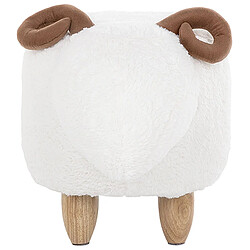 Acheter Beliani Tabouret enfant en tissu peluche blanc LAMB