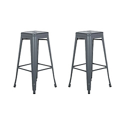 Beliani Tabouret de bar Set de 2 Métal Gris CABRILLO