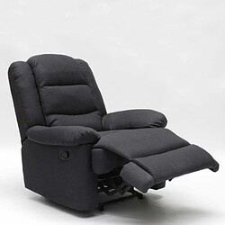 Acheter LE ROI DU RELAX Fauteuil relax en tissu design repose-pieds inclinable 4 roues Maura | Couleur: Noir