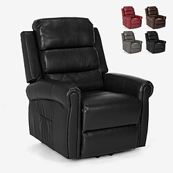 LE ROI DU RELAX Fauteuil relax électrique chauffant massant lève-personne et roues Isabel | Couleur: Noir