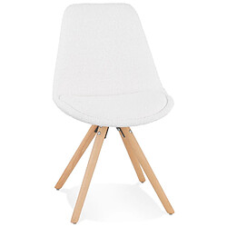 Alterego Chaise design 'VALENTINE' en tissu bouloché blanc style scandinave