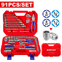 Malette à Outils de mécanicien 91 pièces EMTOP avec une boite BMC+EMTOP