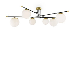 MAYTONI Modern Nostalgia 6 Light Matt Gold Plafonnier Verre Globe Shade 