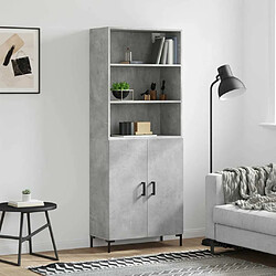 Maison Chic Buffet,Meuble de Rangement,commode pour salon,Cuisine Gris béton 69,5x34x180 cm Bois d'ingénierie -MN37590