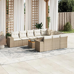 Maison Chic Salon de jardin 11 pcs avec coussins, Ensemble Tables et chaises d'extérieur beige résine tressée -GKD317950