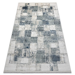 RUGSX Tapis moderne DISTIN 0143A bleu marine bleu blanc - Géométrique, vintage, franges 200x290 cm