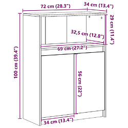 vidaXL Buffet avec LED blanc 72x34x100 cm bois d'ingénierie pas cher