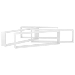 Acheter vidaXL Étagères cube murales 4 pcs blanc brillant bois d'ingénierie