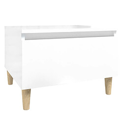 vidaXL Table d'appoint Blanc brillant 50x46x35 cm Bois d'ingénierie